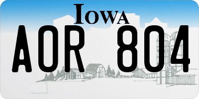 IA license plate AOR804