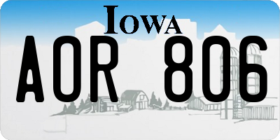 IA license plate AOR806