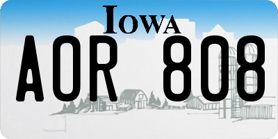 IA license plate AOR808