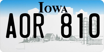 IA license plate AOR810