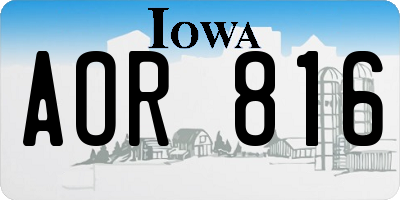IA license plate AOR816