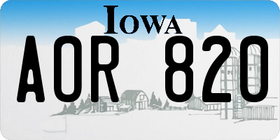 IA license plate AOR820