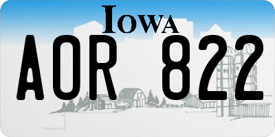IA license plate AOR822
