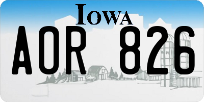 IA license plate AOR826
