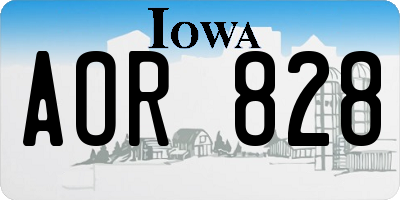 IA license plate AOR828