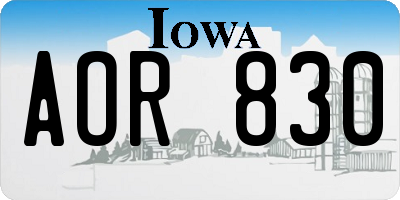 IA license plate AOR830
