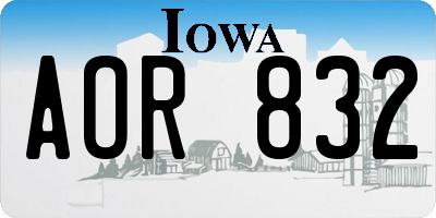 IA license plate AOR832