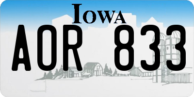 IA license plate AOR833