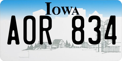 IA license plate AOR834