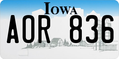 IA license plate AOR836