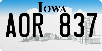 IA license plate AOR837