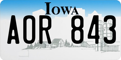IA license plate AOR843