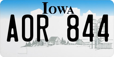 IA license plate AOR844