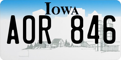 IA license plate AOR846