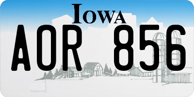 IA license plate AOR856