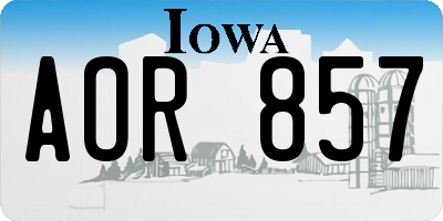 IA license plate AOR857