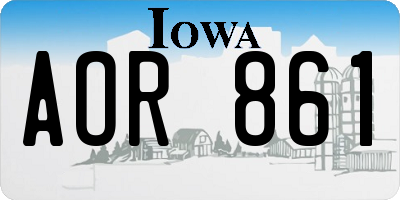 IA license plate AOR861