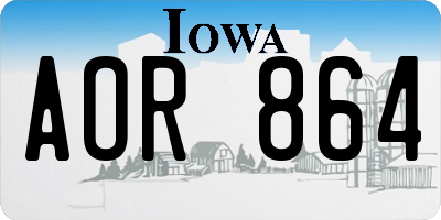 IA license plate AOR864