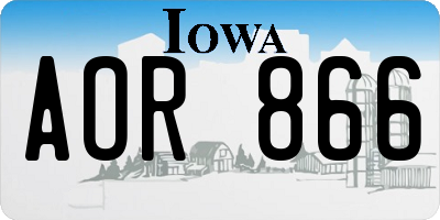 IA license plate AOR866