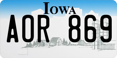 IA license plate AOR869