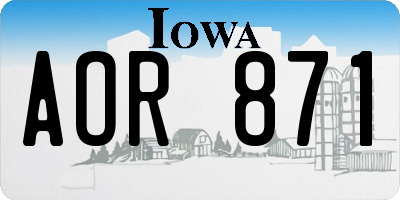 IA license plate AOR871