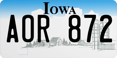 IA license plate AOR872