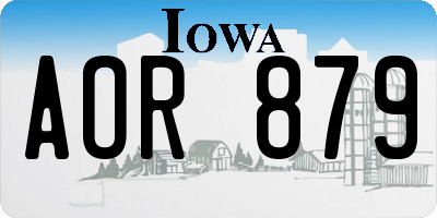 IA license plate AOR879