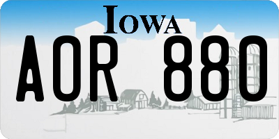 IA license plate AOR880
