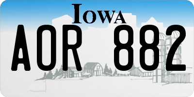 IA license plate AOR882