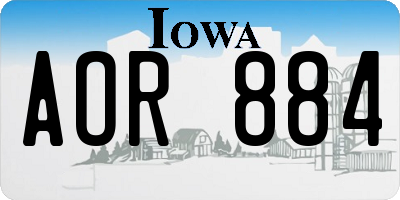 IA license plate AOR884