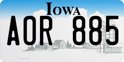IA license plate AOR885