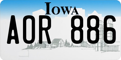 IA license plate AOR886
