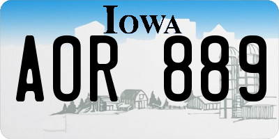 IA license plate AOR889