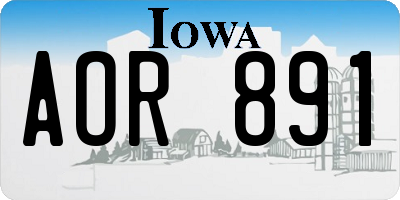 IA license plate AOR891