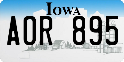 IA license plate AOR895