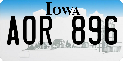 IA license plate AOR896