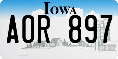 IA license plate AOR897