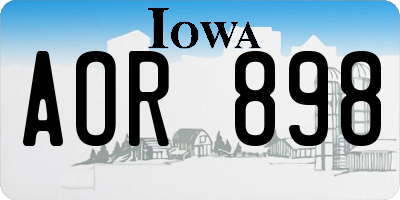 IA license plate AOR898