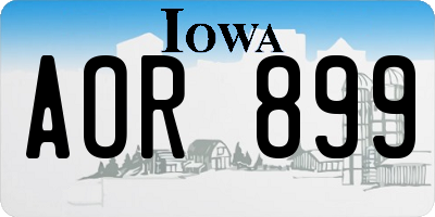 IA license plate AOR899