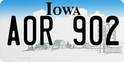 IA license plate AOR902