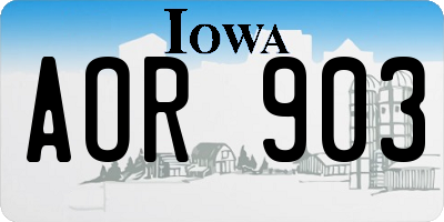 IA license plate AOR903