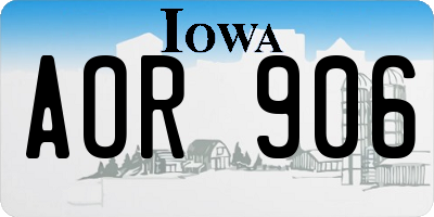 IA license plate AOR906