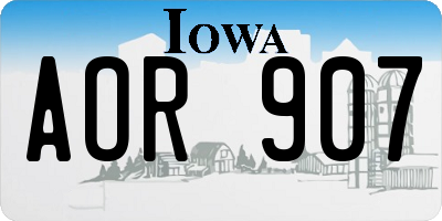 IA license plate AOR907