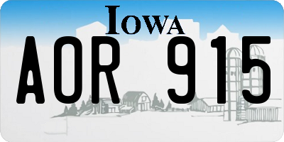 IA license plate AOR915