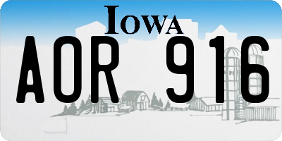 IA license plate AOR916