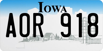 IA license plate AOR918