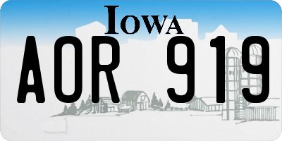 IA license plate AOR919