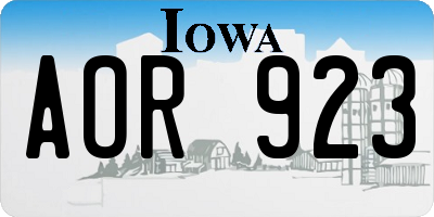 IA license plate AOR923