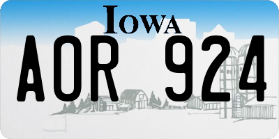 IA license plate AOR924