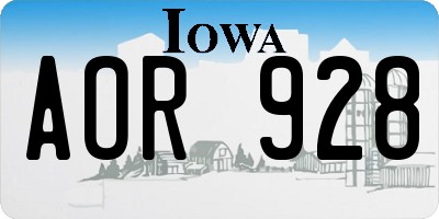 IA license plate AOR928